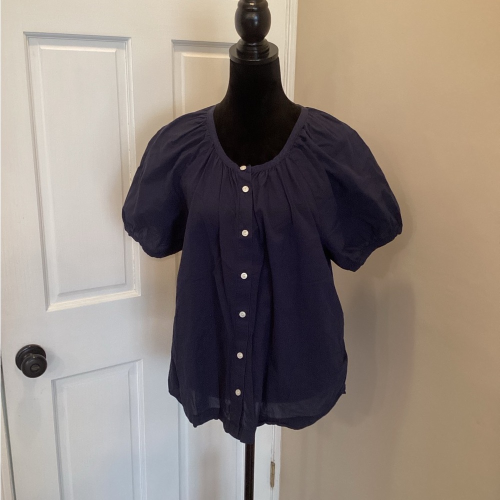 Maurices Navy Blue Button Front Top